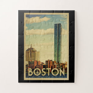 Boston Massachusetts Vintage Travel Puzzle