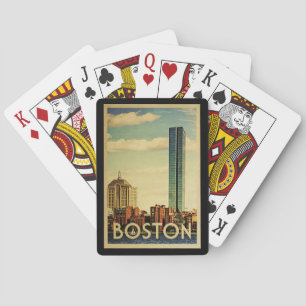 Boston Massachusetts Vintage Travel Spielkarten