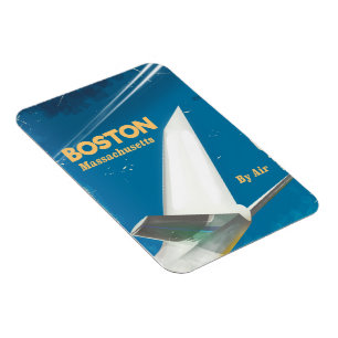Boston Massachusetts Vintages Flugplakat Magnet