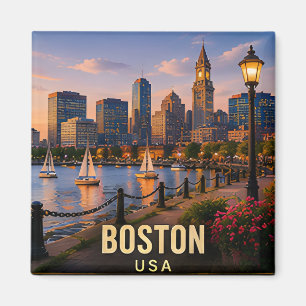 Boston Massachusetts Waterfront Reise-Geschenk Magnet