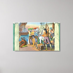 Boston, MassachusettsBoston Tee Party Scene Leinwanddruck