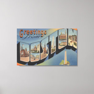 Boston, MassachusettsGroße Buchstabenszenen 3 Leinwanddruck