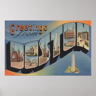 Boston, MassachusettsGroße Buchstabenszenen 3 Poster