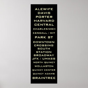 Boston Metro - Subway Sign Art - Redline Poster