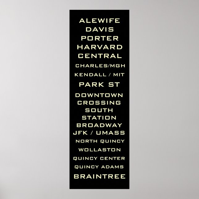 Boston Metro - Subway Sign Art - Redline Poster (Vorne)