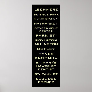 Boston Metro - Untergrundbahn - Zeichen der Kunst Poster