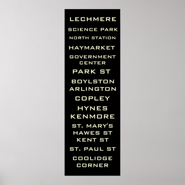 Boston Metro - Untergrundbahn - Zeichen der Kunst Poster (Vorne)