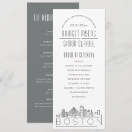 Boston | Modernes Hochzeitsprogramm für Deko Einladung