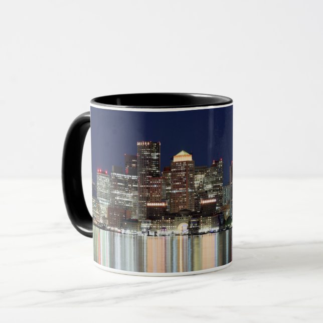 Boston-Nachtpanorama Tasse (Vorderseite Links)