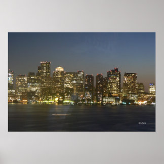 Boston Night Sky Poster