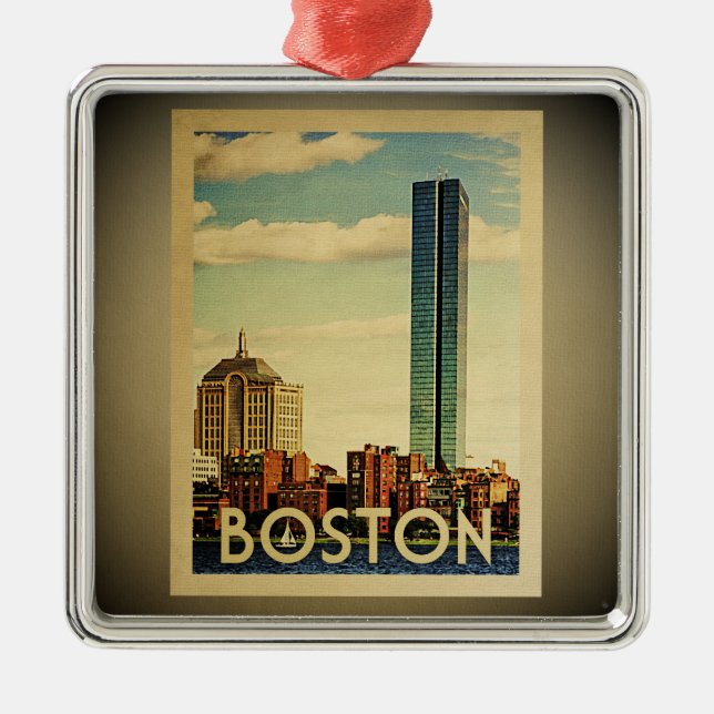 Boston Ornament Vintage Travel Skyline (Vorne)