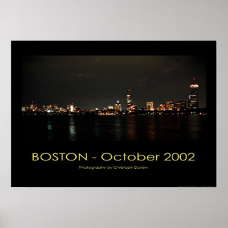 Boston - Panoramablick in der Nacht Poster