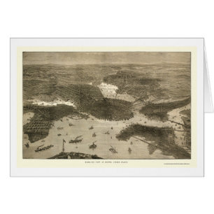 Boston, panoramische Karte MAs - 1870s