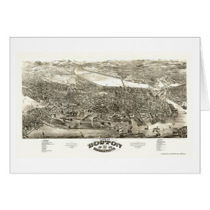 Boston, panoramische Karte MAs - 1880
