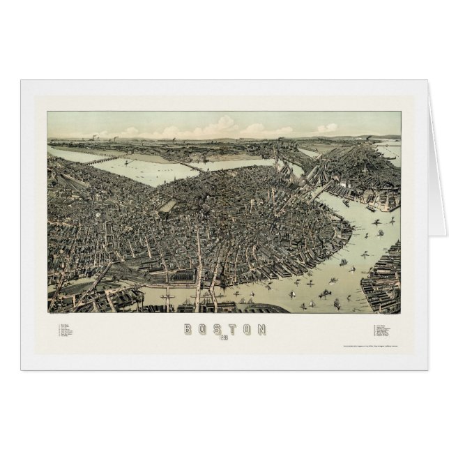 Boston, panoramische Karte MAs - 1899 (Vorderseite (Horizontal))