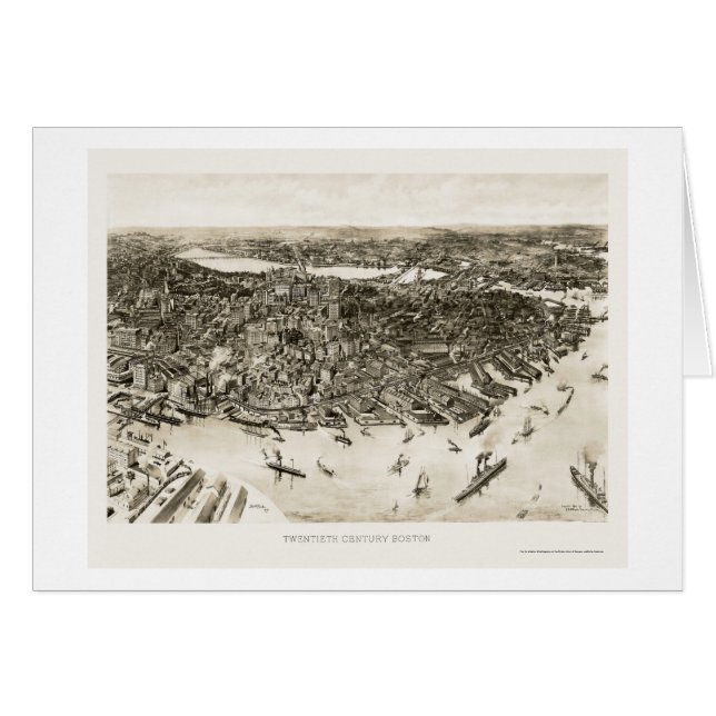 Boston, panoramische Karte MAs - 1905 (Vorderseite (Horizontal))