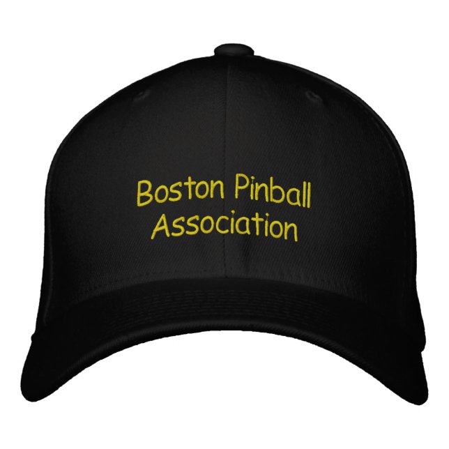 Boston Pinball Association Bestickte Baseballkappe (Vorderseite)