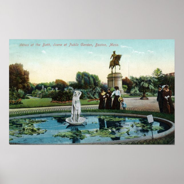 Boston Public Garden Blick auf die Venus im Bad Poster (Vorne)