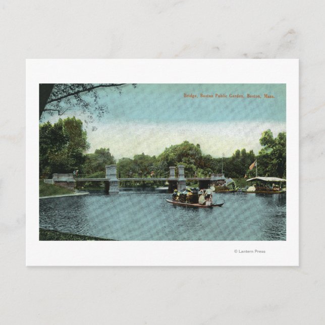 Boston Public Garden View the Bridge Postkarte (Vorderseite)