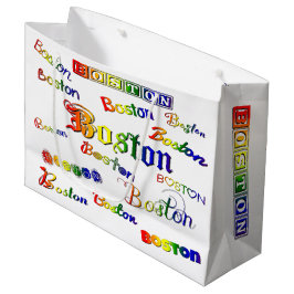 Boston Rainbow Schriftartes Große Geschenktüte