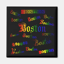 Boston Rainbow Schriftartes Magnet