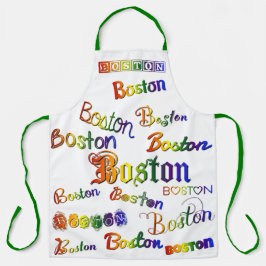 Boston Rainbow Schriftartes Schürze
