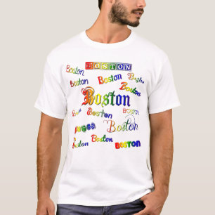 Boston Rainbow Schriftartes T-Shirt