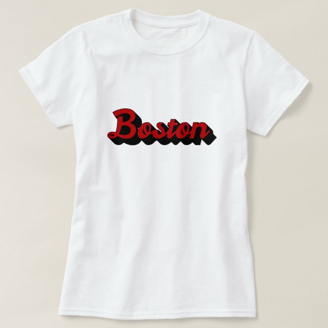 Boston Red und Black T-Shirt (Design vorne)