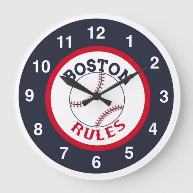 Boston regiert Baseball Clock Große Wanduhr (Vorderseite)