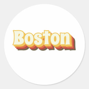 Boston Retro Vintage Text Runder Aufkleber