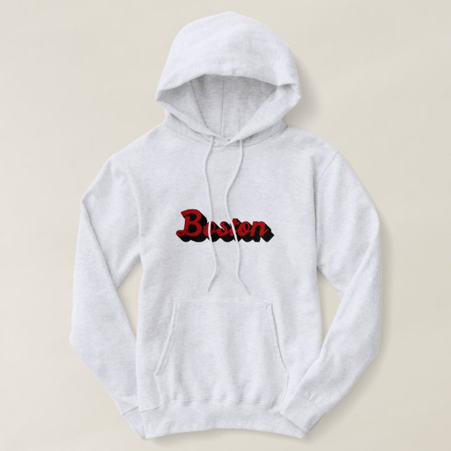 Boston rot und schwarz hoodie (Design vorne)