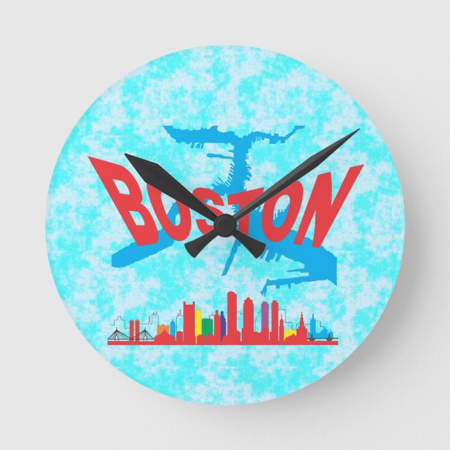 Boston Runde Wanduhr (Vorderseite)
