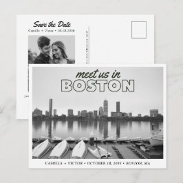 Boston Save-the-Date Retro-Himmelspostkarte Postkarte
