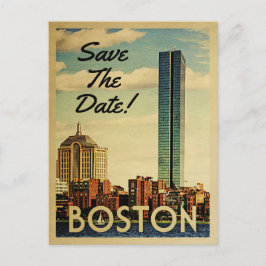 Boston Save the Date Vintage Postkarten