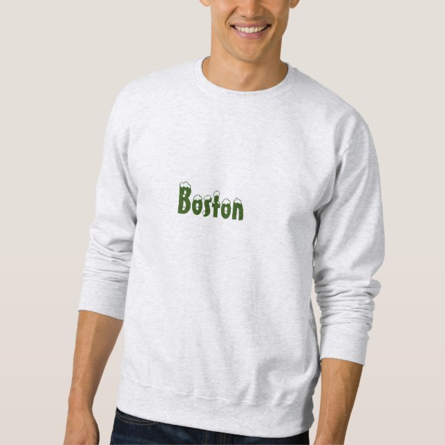 "Boston" - schneegrüne Buchstaben - Hoodies & Swea (Vorderseite)