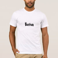 "Boston" - schneeweiße Buchstaben - T - Shirt