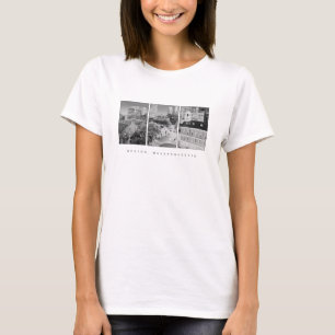 Boston-Shirt, Vintages Minimal-Grafik-T-Shirt, Fra T-Shirt