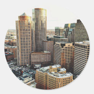 Boston-Sicht Runder Aufkleber