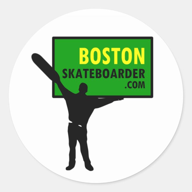 Boston Skateboarder Stickers (Vorderseite)