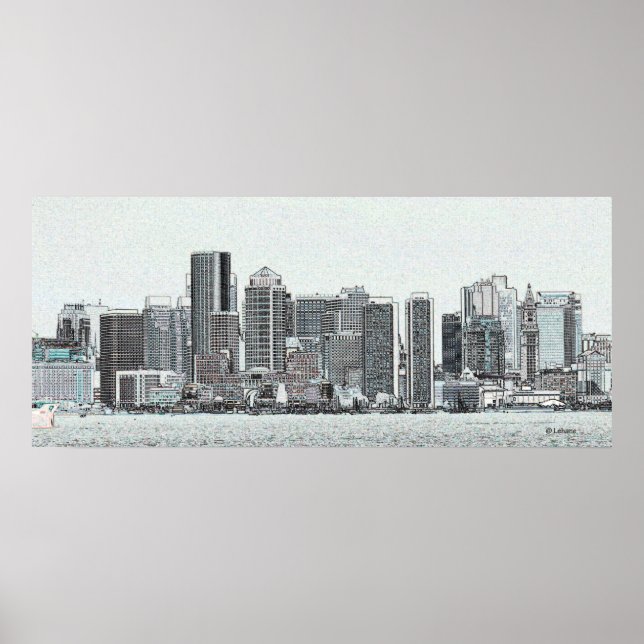 Boston Sketch Poster (Vorne)