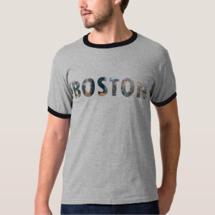 Boston-Skyline an der Dämmerung (in den T-Shirt