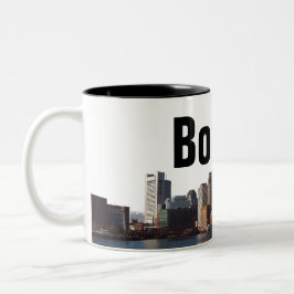 Boston-Skyline auf einer Schale Zweifarbige Tasse
