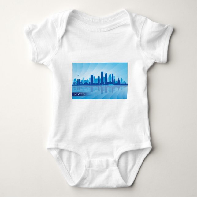 Boston Skyline Baby Strampler (Vorderseite)