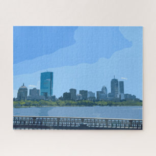 Boston Skyline Charles River Gemälde Puzzle