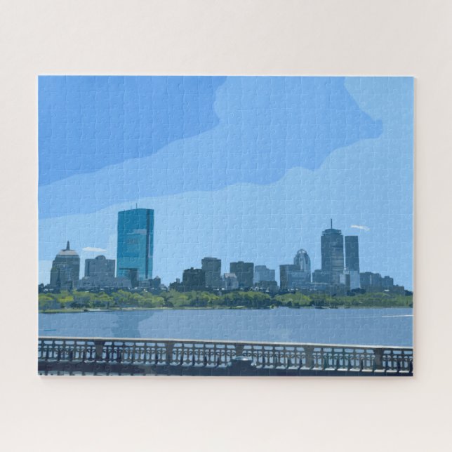 Boston Skyline Charles River Gemälde Puzzle (Horizontal)