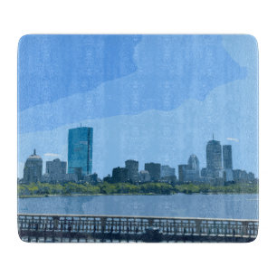Boston Skyline Charles River Gemälde Schneidebrett