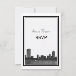 Boston Skyline Etched Gerahmt UAWG RSVP Karte