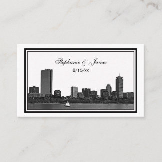Boston Skyline Etched Gerahmte Escort Cards Platzkarte