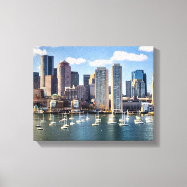 Boston skyline from waterfront leinwanddruck (Vorderseite)