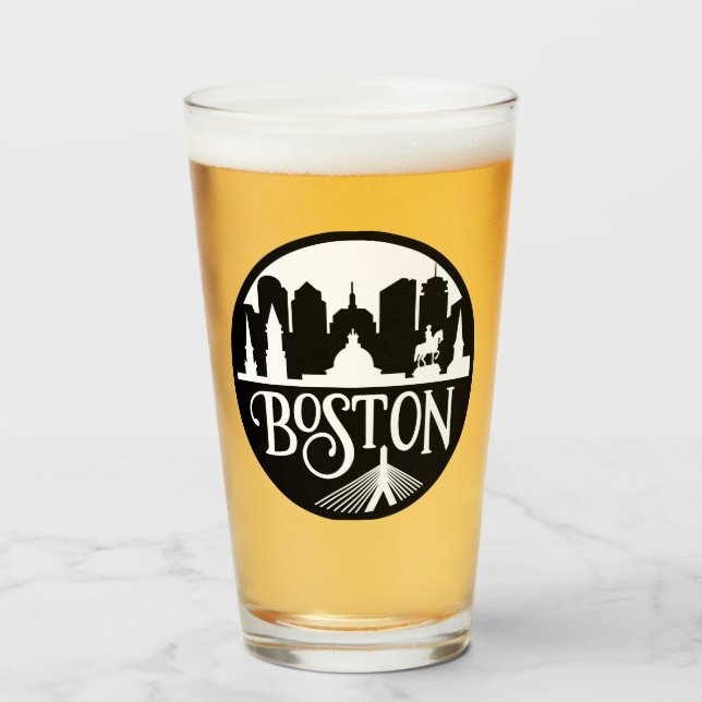 Boston Skyline Glas (Vorne (Gefüllt))